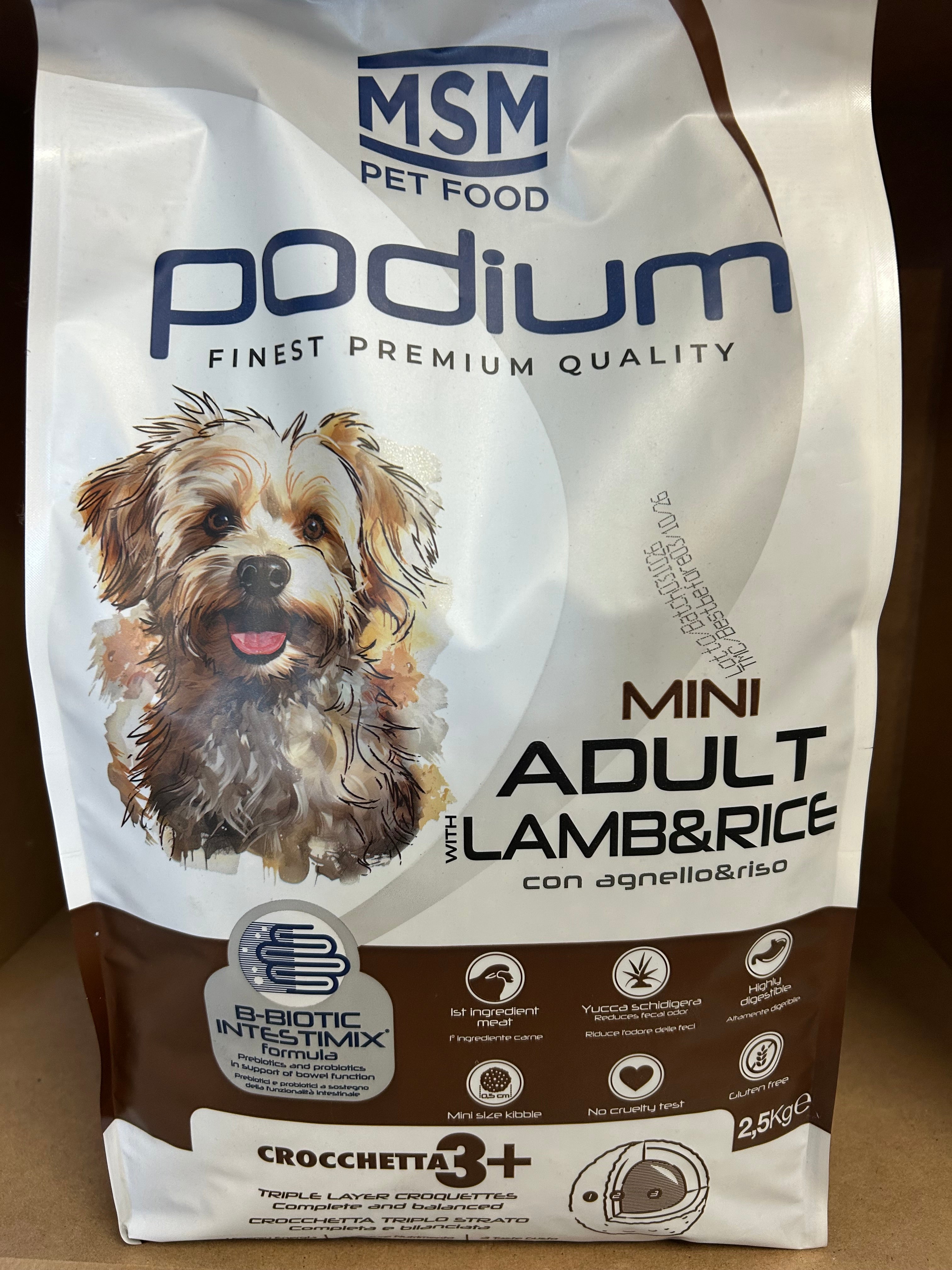 Croquette Poduim Adulte Mini Chien Agneau 2.5kg